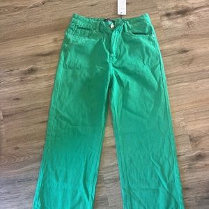 Cider Kelly Green Wide leg jeans